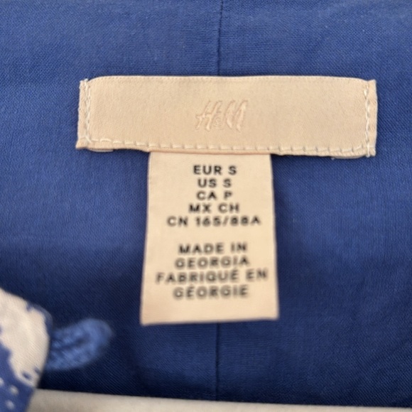 H&M Blue and white sundress with shell detail rope belt, size Small - Picture 3 of 4